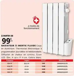 Bricomarché Dim - radiateur à inertie fluide corps offre
