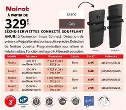 Bricomarché Noirot - sèche-serviettes connecté soufflant anuri 2 connexion intui offre
