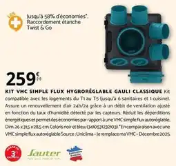 Bricomarché Sauter - kit vmc simple flux hygroreglable gauli classique offre