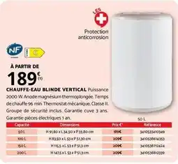Bricomarché Chauffe-eau blende vertical offre