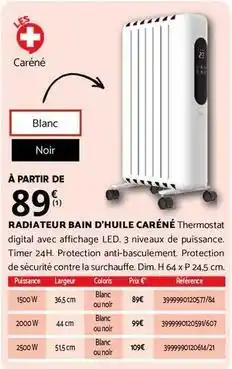 Bricomarché Dim - radiateur bain d'huile carné offre