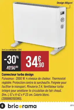Bricorama Convecteur turbo design offre