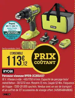 Bricorama RYOBI Perceuse-visseuse RPD18-2C20SA127 offre