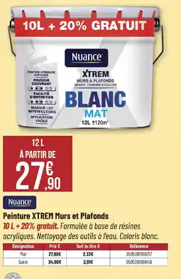 Bricorama Nuance Peinture XTREM Murs et Plafonds offre