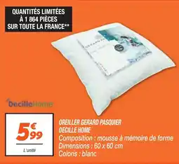 Netto DecilleHome OREILLER GERARD PASQUIER offre