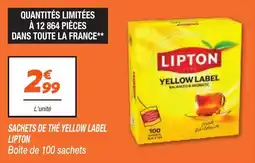 Netto LIPTON SACHETS DE THÉ YELLOW LABEL offre
