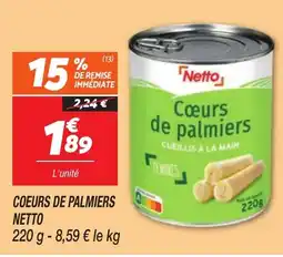 Netto Netto Cœurs de palmiers offre