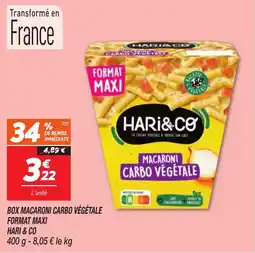 Netto HARI & CO MACARONI CARBO VÉGÉTALE offre