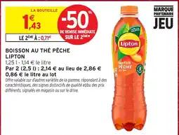 Intermarché Hyper Lipton Boisson au thé pêche offre