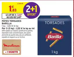 Intermarché Hyper Barilla Pâtes torsades offre