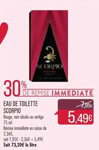 Match Eau de toilette scorpio offre