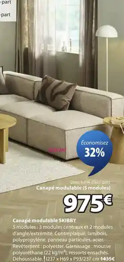 JYSK SKIBBY Canapé modulable offre
