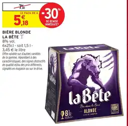 Intermarché Hyper La Bête Bière blonde offre