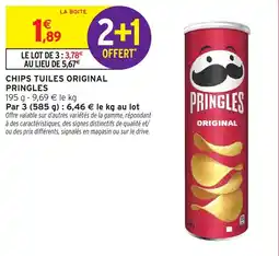 Intermarché Hyper PRINGLES CHIPS TUILES ORIGINAL offre