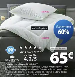 JYSK KRONBORG Couette synthétique OKSHORNET offre