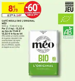 Intermarché Hyper méo CAFÉ MOULU BIO L'ORIGINAL offre