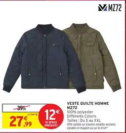 Intermarché Hyper MZ72 VESTE QUILTE HOMME offre