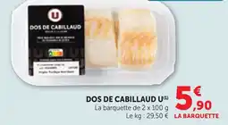 Maximarché U DOS DE CABILLAUD offre