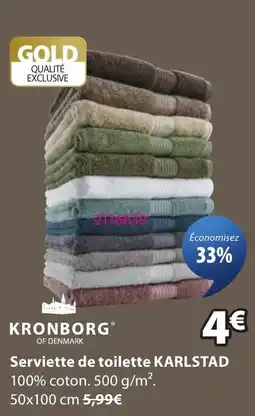 JYSK KRONBORG Serviette de toilette KARLSTAD offre