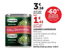 Bi1 Cassegrain Petits pois offre