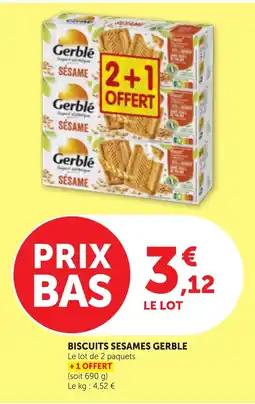 Bi1 Gerblé Biscuits sesames offre