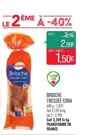 Match Brioche tressée cora offre