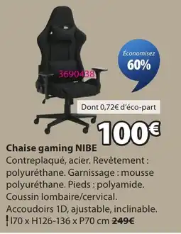 JYSK Nibe chaise gaming offre