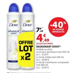 Bi1 Dove Deodorant offre