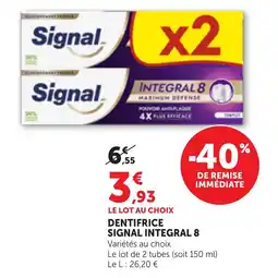 Bi1 Signal Dentifrice Integral 8 offre