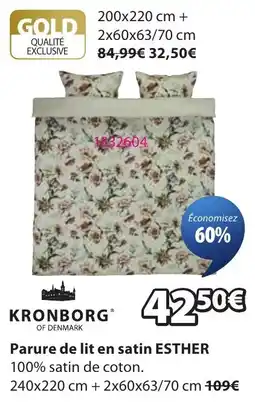 JYSK KRONBORG Parure de lit en satin ESTHER offre