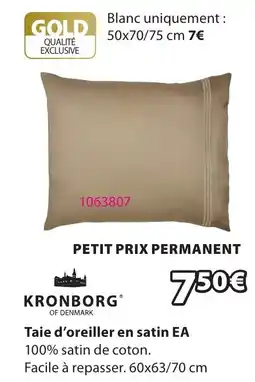 JYSK KRONBORG Taie d'oreiller en satin EA offre