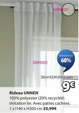 JYSK UNNEN Rideau offre