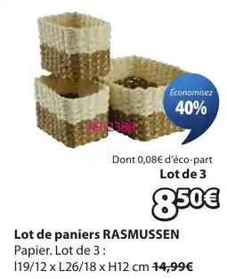 JYSK RASMUSSEN paniers offre