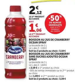 Bi1 Ocean Spray BOISSON AU JUS DE CRANBERRY offre