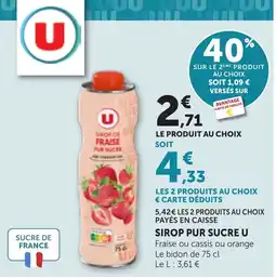 Bi1 SIROP PUR SUCRE U offre
