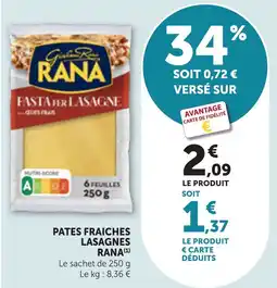 Maximarché RANA PATES FRAICHES LASAGNES offre