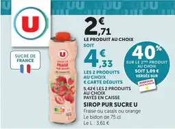Maximarché U sirop pur sucre offre