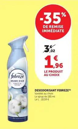 Maximarché Febreze Brume d'air offre