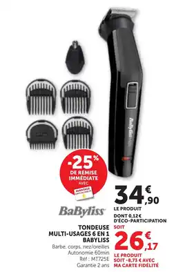 Bi1 BABYLISS TONDEUSE MULTI-USAGES 6 EN 1 offre
