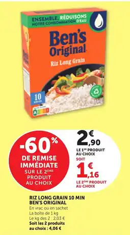 Maximarché Ben's original riz long 10 min grain offre