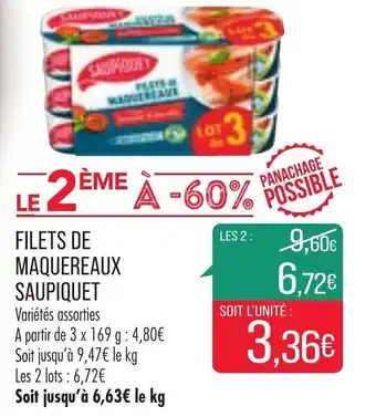 Match Filets de maquereaux saupiquet offre