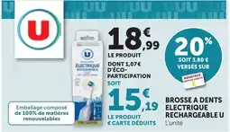 Bi1 U brosse a dents electrique rechargeable offre