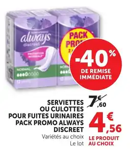 Bi1 Always Serviettes ou culottes offre
