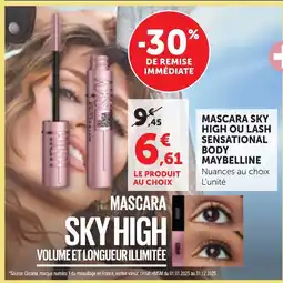 Bi1 Maybelline mascara sky high ou lash sensational body offre