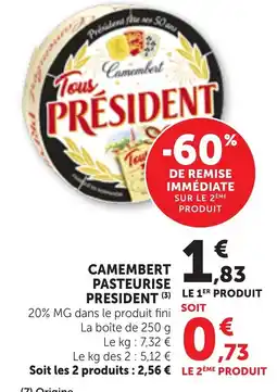 Bi1 Président Camembert offre