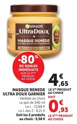 Bi1 GARNIER MASQUE REMÈDE ULTRA DOUX offre