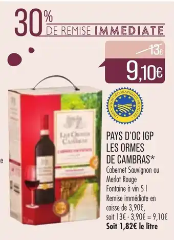 Match Pays d'oc IGP les ormes de cambras offre