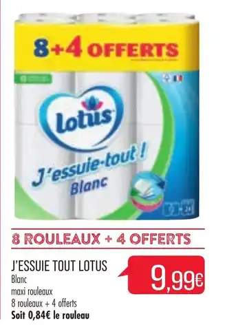 Match J'essuie tout lotus offre