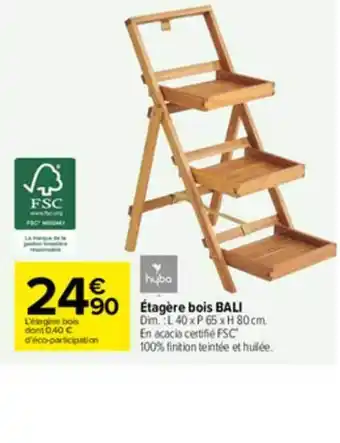 Carrefour étagère Bois Bali offre