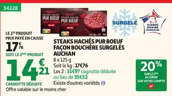 Auchan Steaks Hachés Pur Bœuf